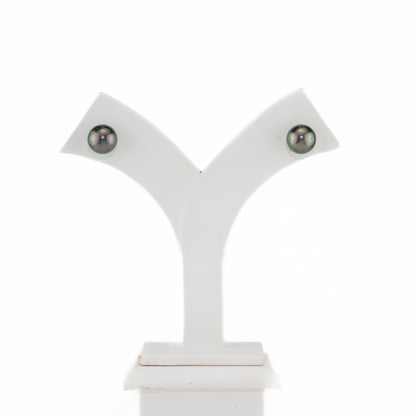 12.0-13.0mm Greenish Round Black Tahitian South Sea Pearl Tops