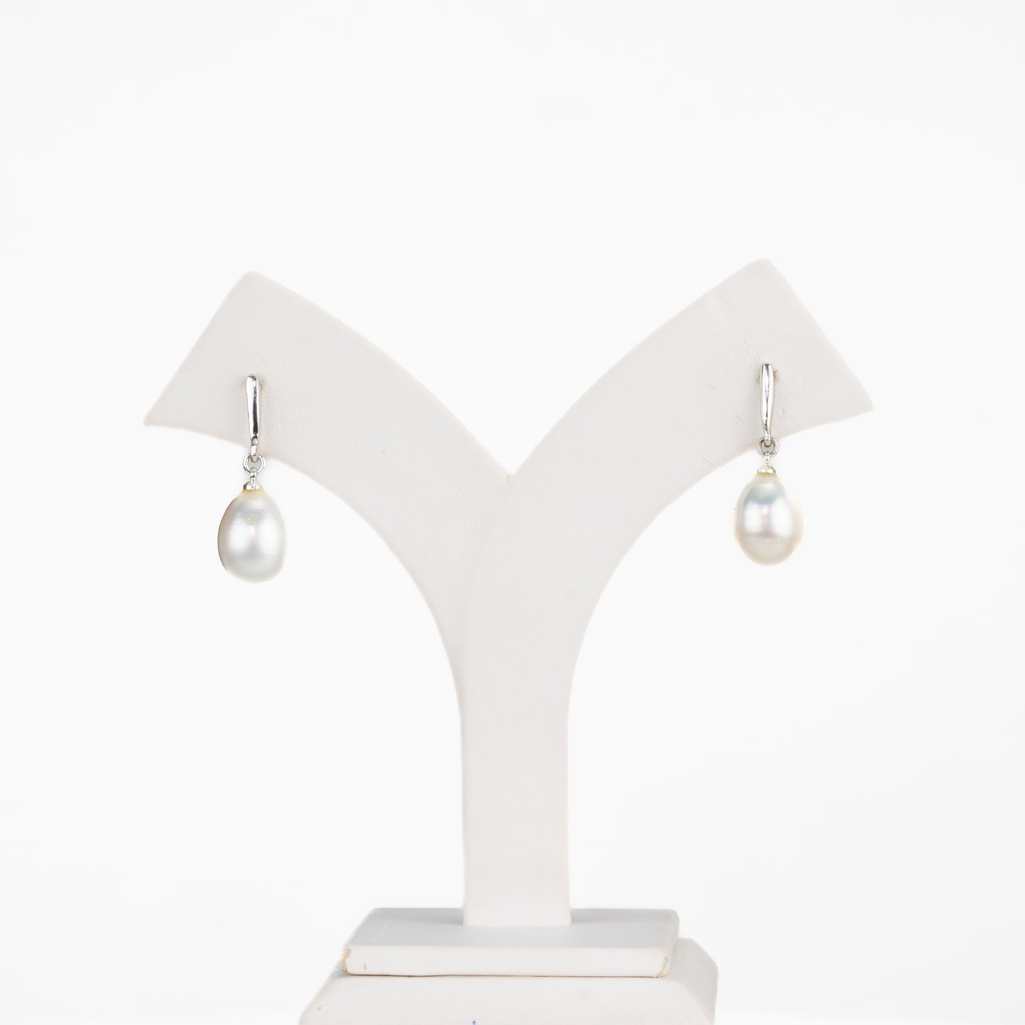 14.0-15.0mm White Drop South Sea Pearl Hanging Earrings