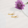 8.0-9.0mm White Round Akoya Saltwater Pearl Hanging Earring