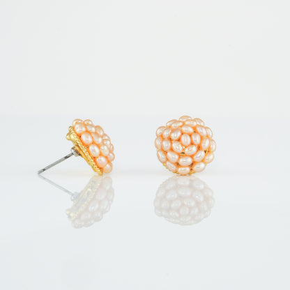 Pink Rice Freshwater Pearl Stud Earrings