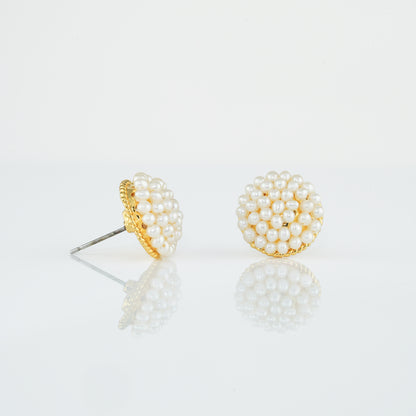 1.0-2.0mm White Seed Freshwater Pearl Stud Earrings