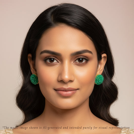 Versatile Natural Emerald Stud Earrings