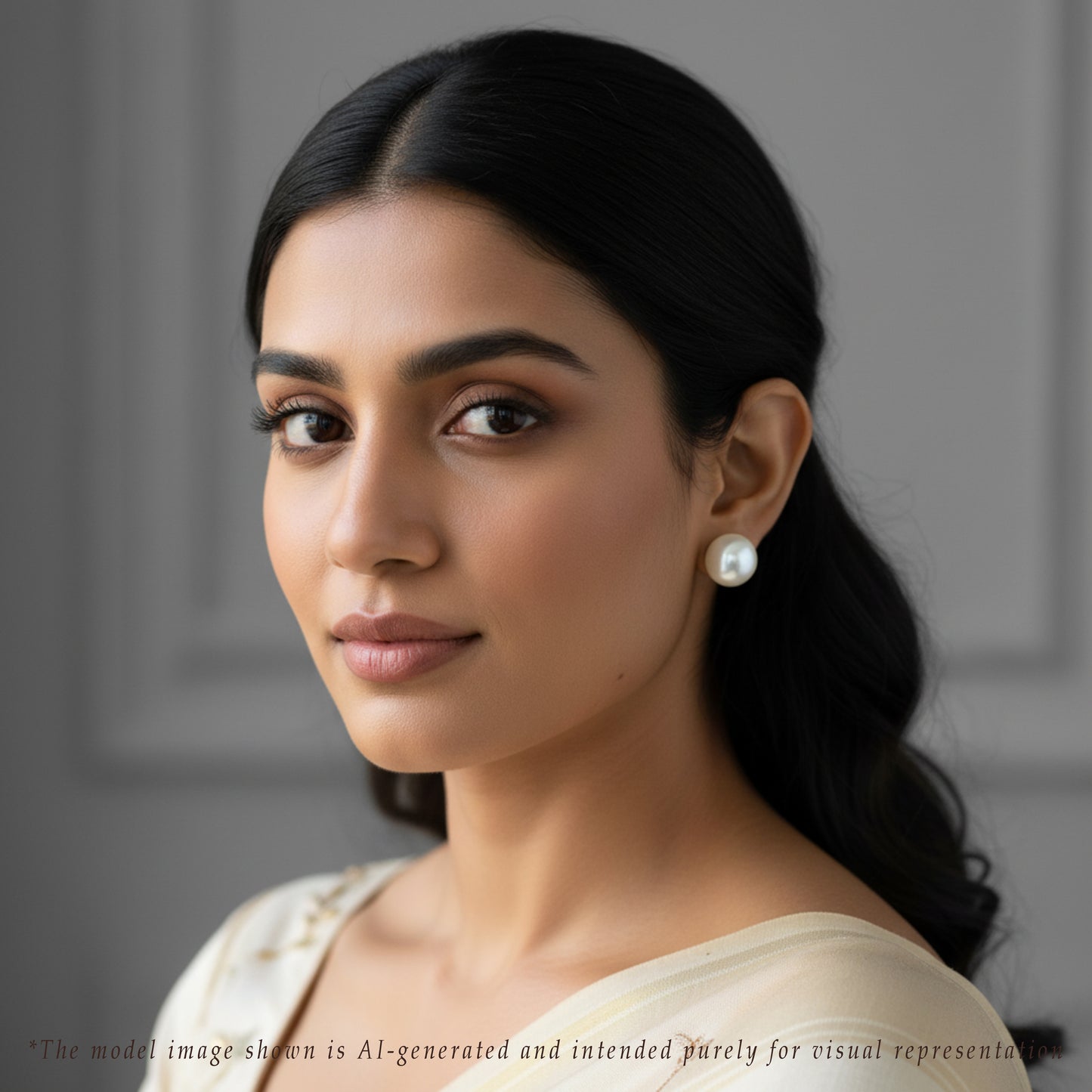 11.0-12.0mm White Round Saltwater Pearl Stud