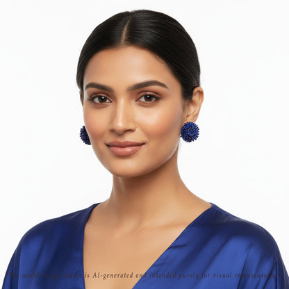Real Blue Sapphire Stud Earrings