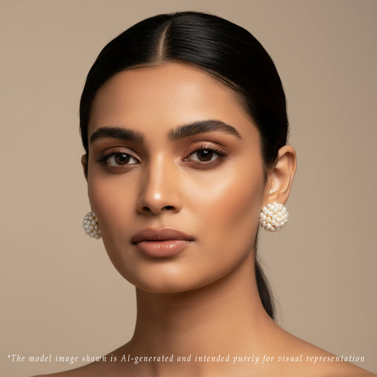 White Rice Freshwater Pearl Stud Earrings