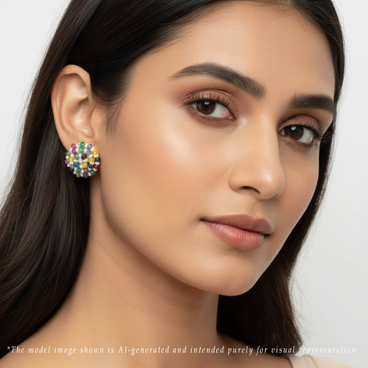 Colorful Multi Color Seed Freshwater Pearl Stud