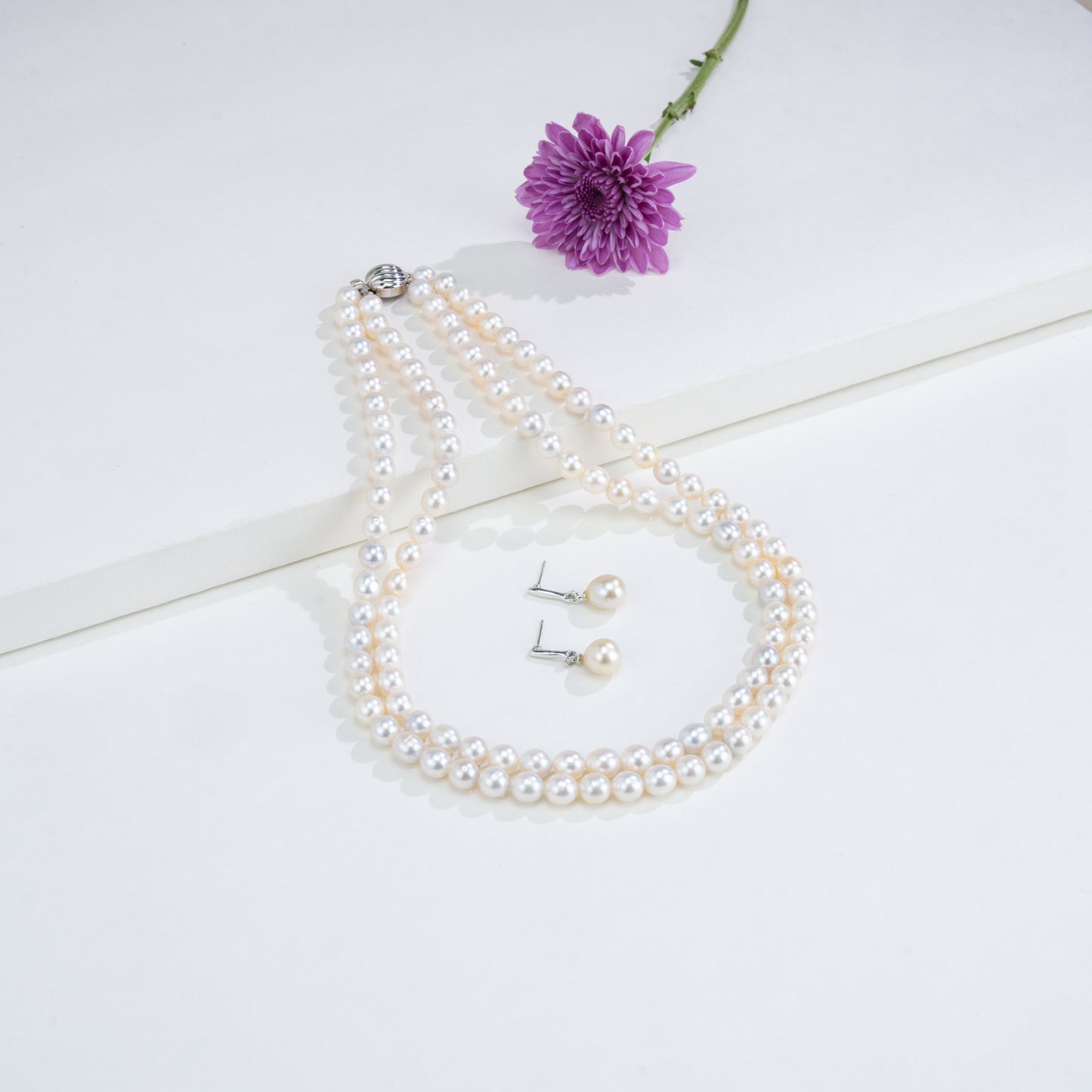 8.0-9.0mm White Drop South Sea Pearl Necklace - A Quality