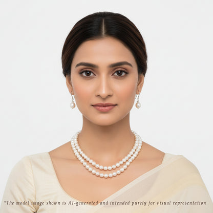 8.0-9.0mm White Drop South Sea Pearl Necklace - A Quality