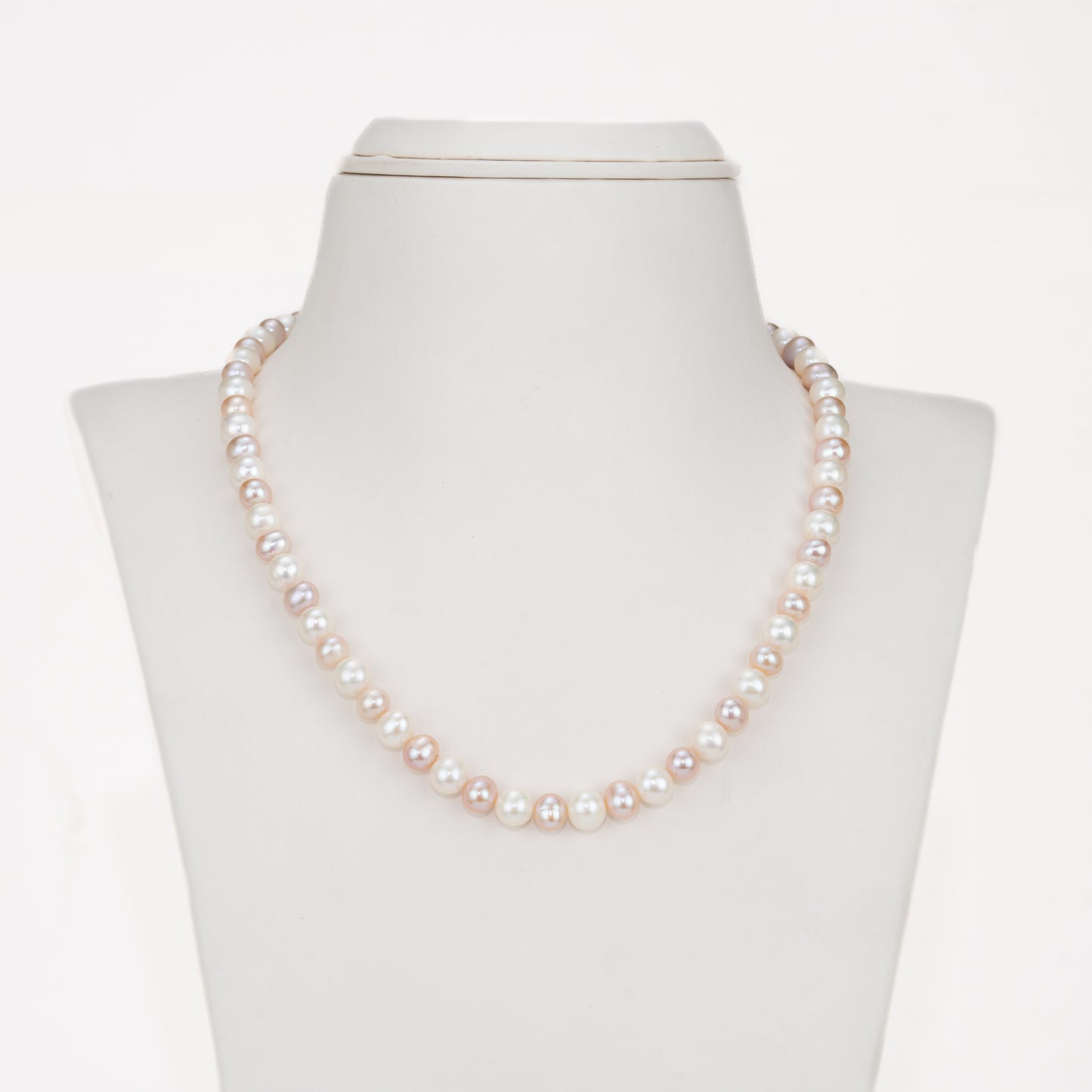 7.0-8.0mm Multicolor Near Round Freshwater Pearl Necklace Set- AA Quality