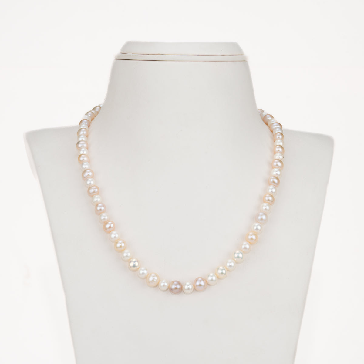 7.0-8.0mm Multicolor Near Round Freshwater Pearl Necklace Set- AA Quality