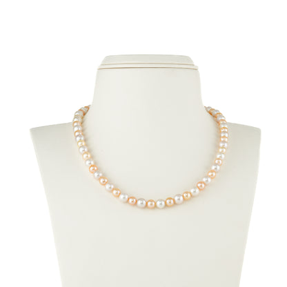 7.0-8.0mm Multicolor Near Round Freshwater Pearl Necklace Set- AA Quality