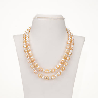 8.0-9.0mm Multicolor Near Round Freshwater Pearl Necklace Set - AA Quality
