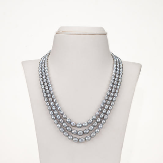 Grading Grey Drop Freshwater Pearl Necklace Set - A Quality