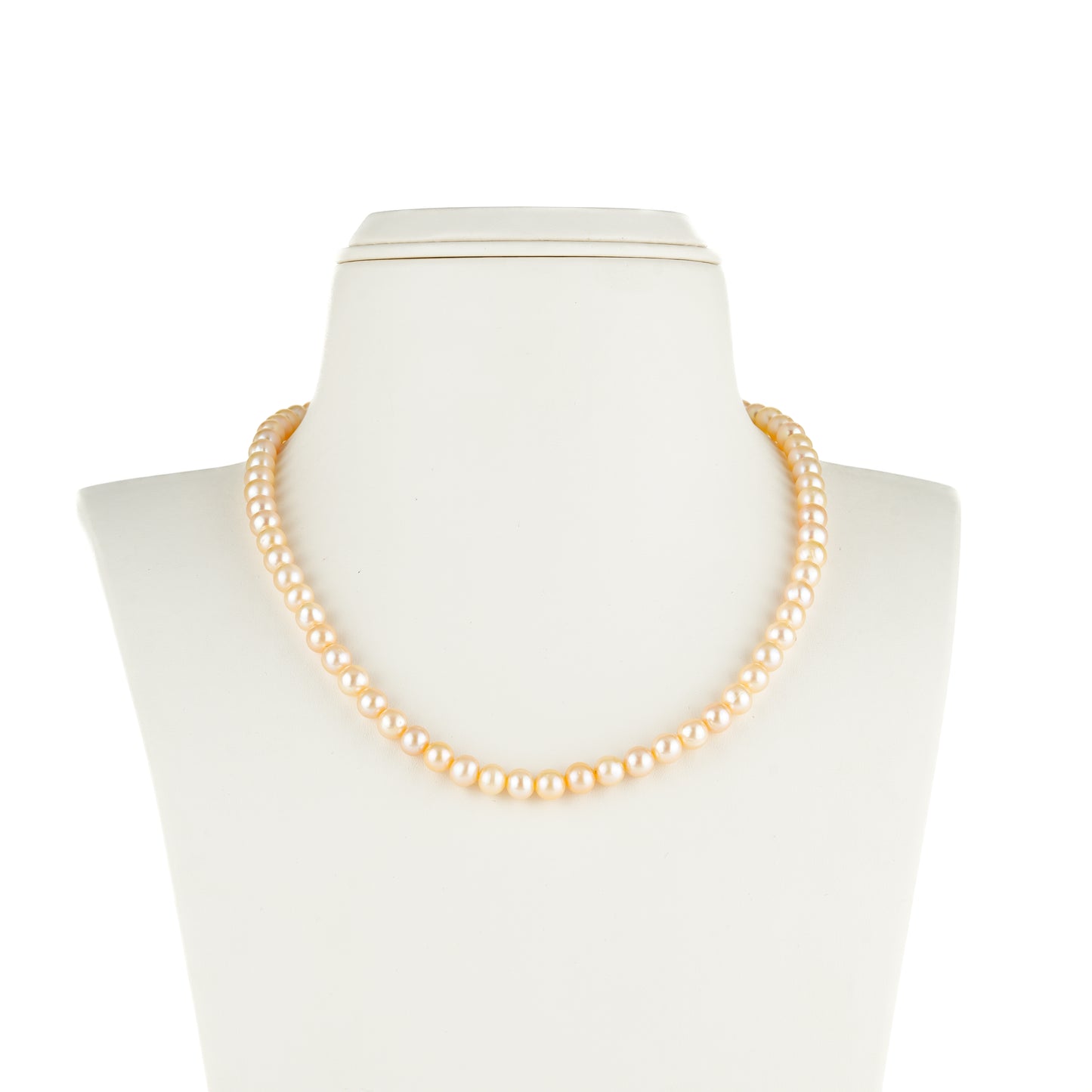 6.0-7.0mm Pink Near Round Freshwater Pearl Necklace Set - AA Quality