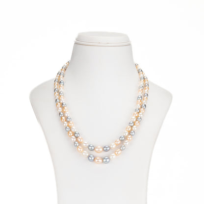 Grading Multicolor Drop Freshwater Pearl Necklace Set - AA Quality