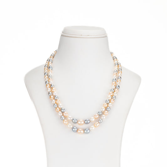 Grading Multicolor Drop Freshwater Pearl Necklace Set - AA Quality