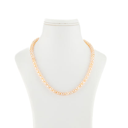 8.0-9.0mm Pink Drop Freshwater Pearl Necklace Set - AA Quality