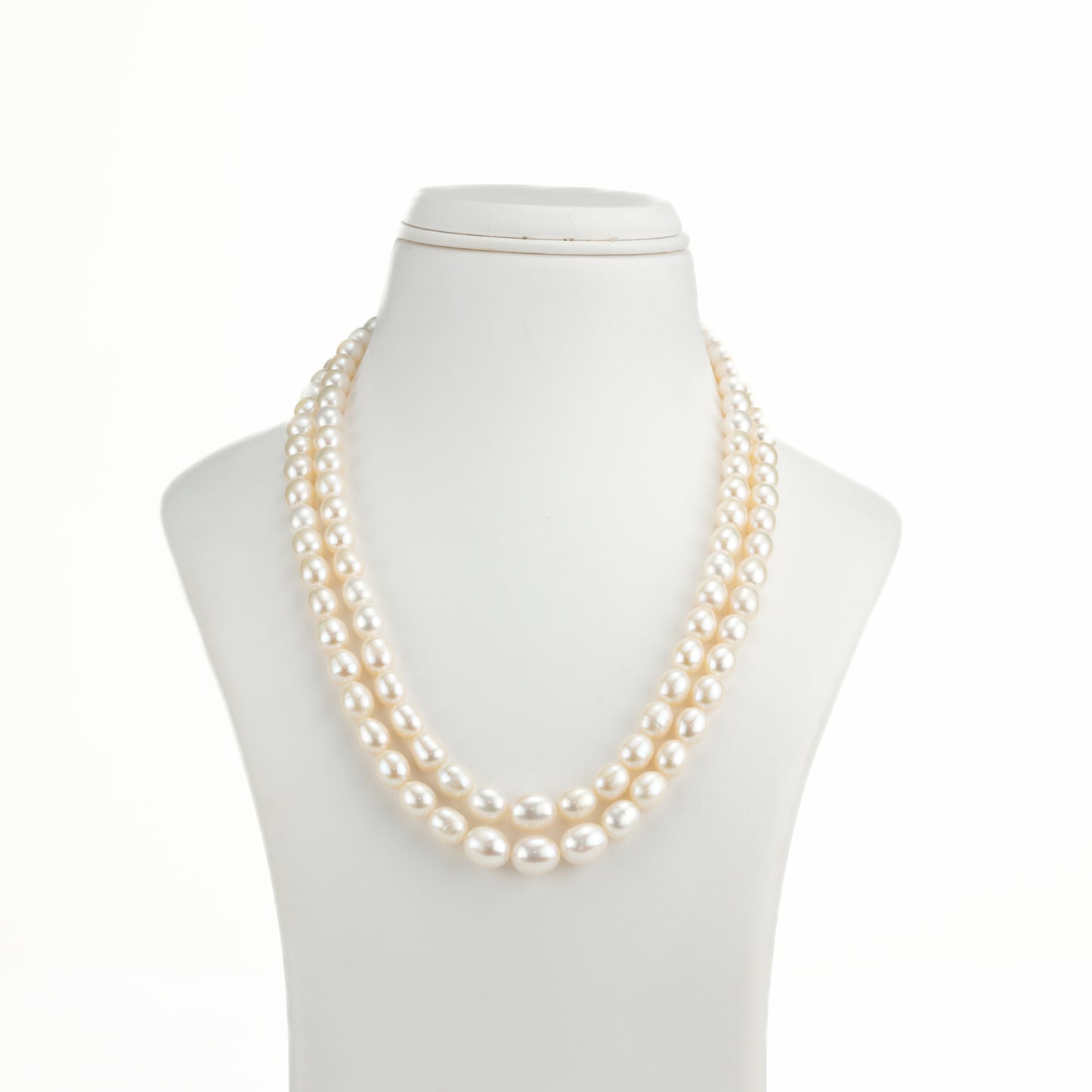 9.0-10.0mm White Drop Freshwater Pearl Necklace Set - AA Quality