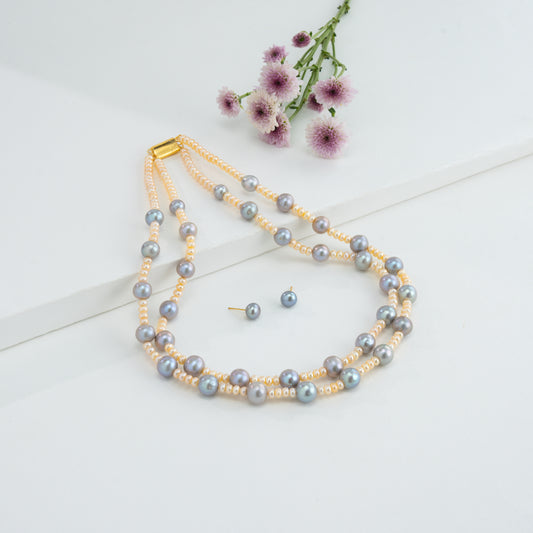 Mix Multicolor Freshwater Pearl Necklace Set - AA Quality