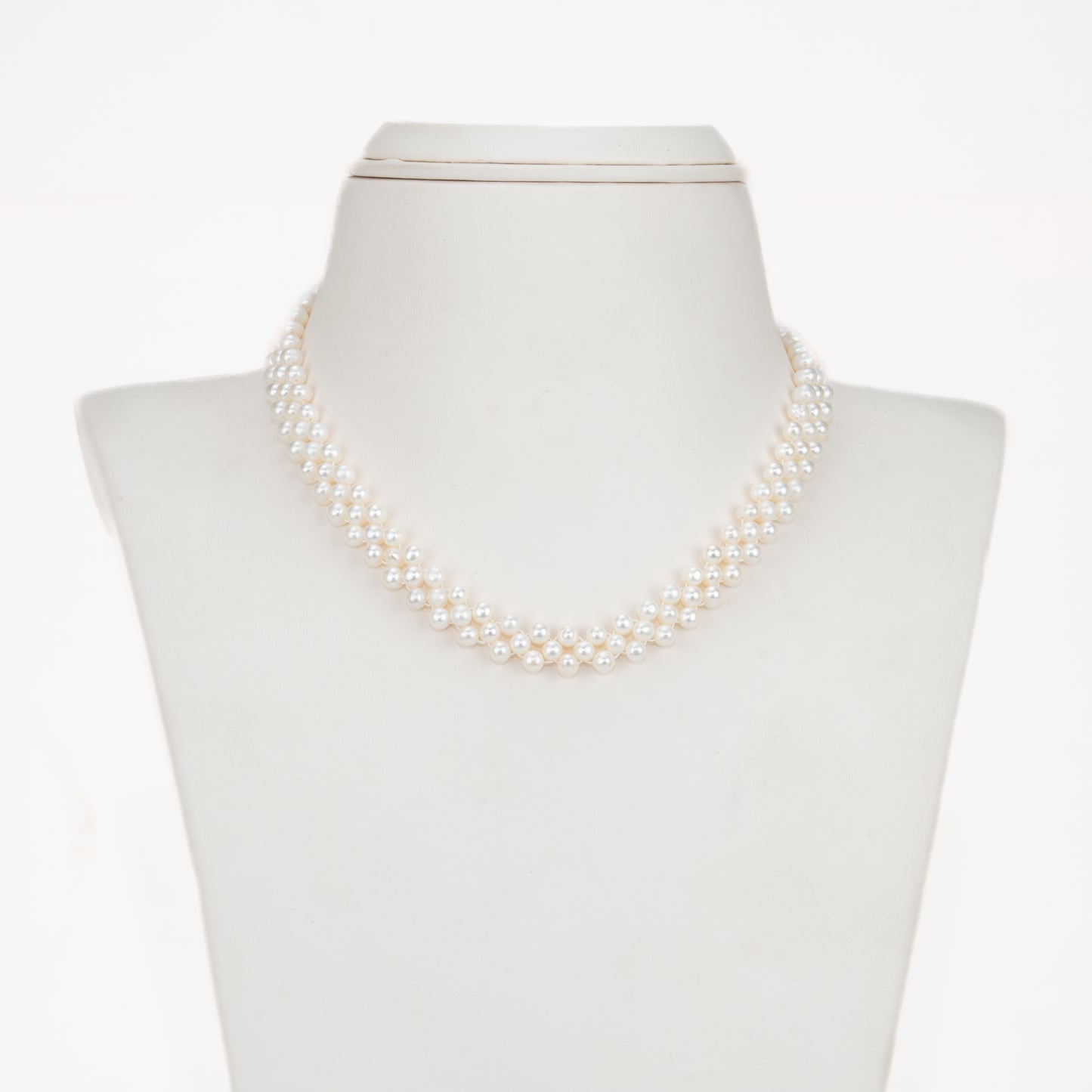 3.0-4.0 White Fancy Freshwater Pearl Necklace Set - AA Quality