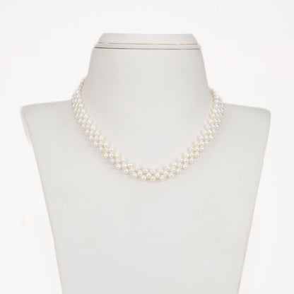 3.0-4.0 White Fancy Freshwater Pearl Necklace Set - AA Quality
