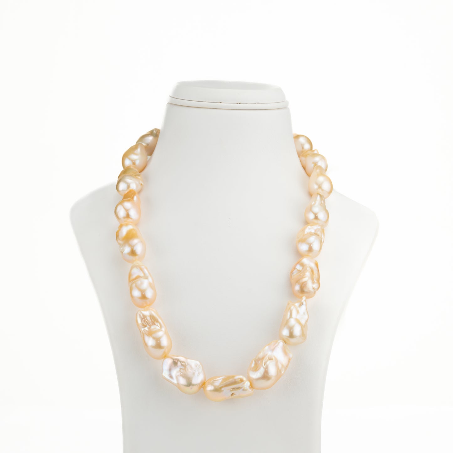 26.0-27.0mm Pink Baroque Freshwater Pearl Necklace Set - AA Quality