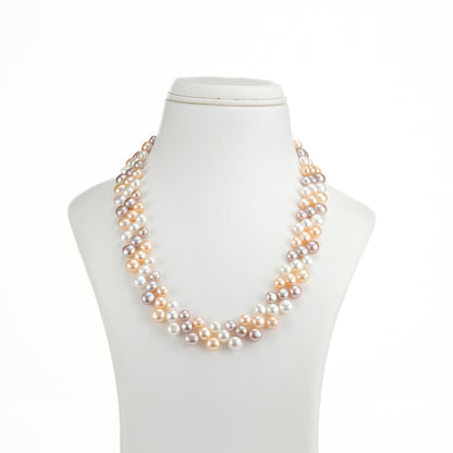 6.0-7.0mm Multicolor Fancy Freshwater Pearl Necklace Set - AA Quality