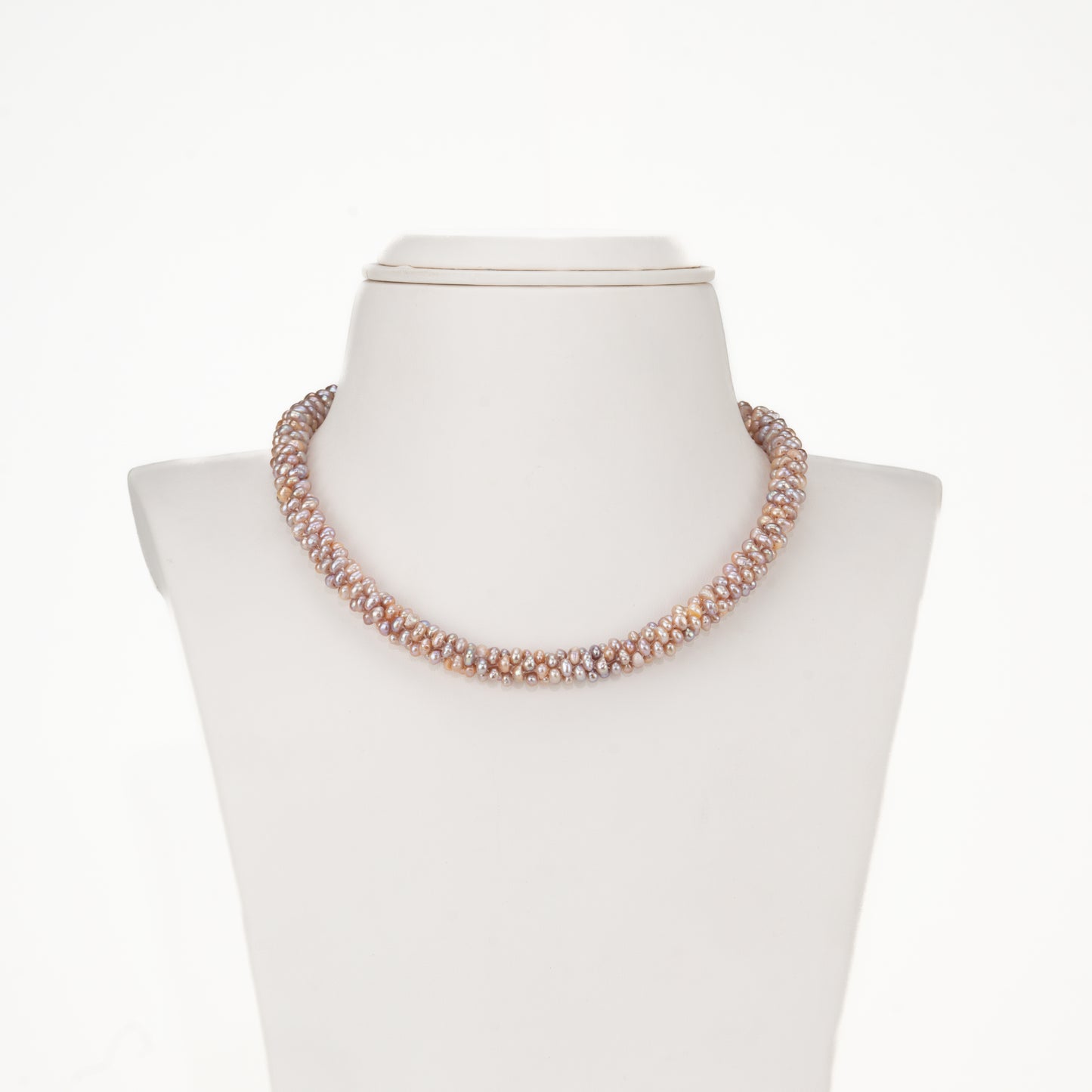 2.0-3.0mm Oval Pink Fancy Freshwater Pearl Necklace Set - AA Quality