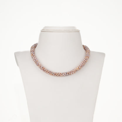 2.0-3.0mm Oval Pink Fancy Freshwater Pearl Necklace Set - AA Quality