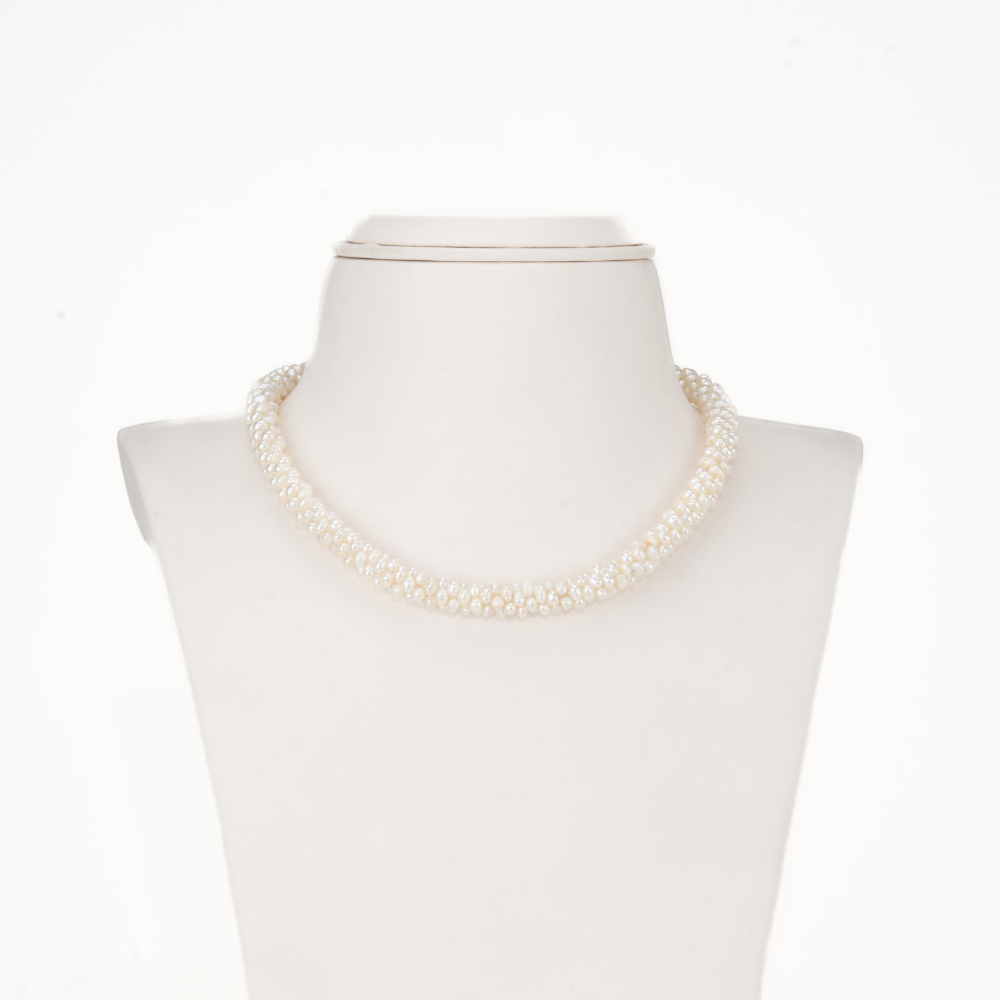 2.0-3.0mm White Oval Fancy Freshwater Pearl Necklace Set - AA Quality