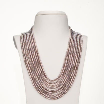 3.0-4.0mm Pink Button Freshwater Pearl Necklace Set - AA Quality