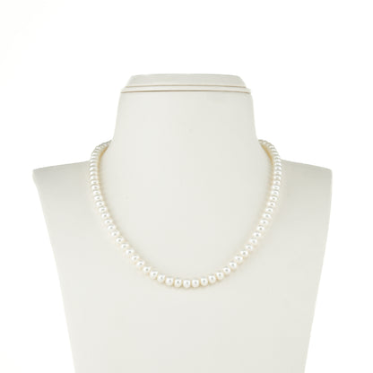 6.0-7.0mm White Near Round Freshwater Pearl Necklace Set - AA Quality