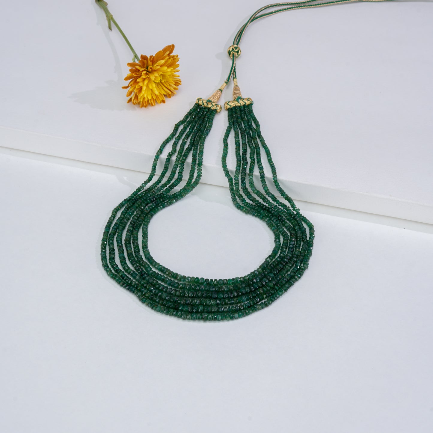 Natural Emerald Mala