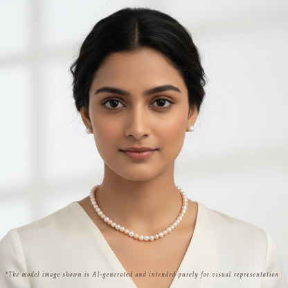 7.0-8.0mm Multicolor Near Round Freshwater Pearl Necklace Set- AA Quality