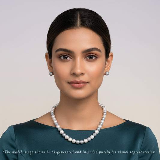 9.0-10.0mm Multicolor Near Round Freshwater Necklace Set - AA Quality