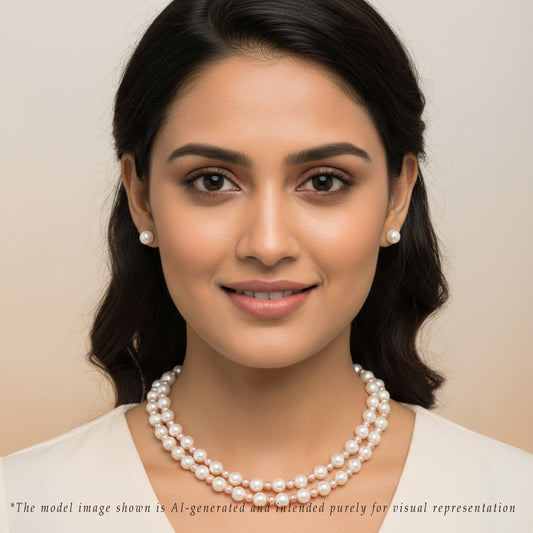 9.0-10.0mm Multicolor Near Round Freshwater Pearl Necklace Set - AA Quality