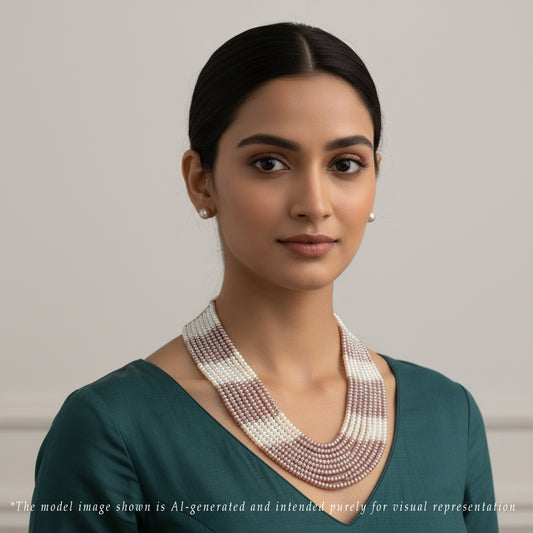 3.0-4.0mm Multicolor Button Freshwater Pearl Necklace Set - AA Quality