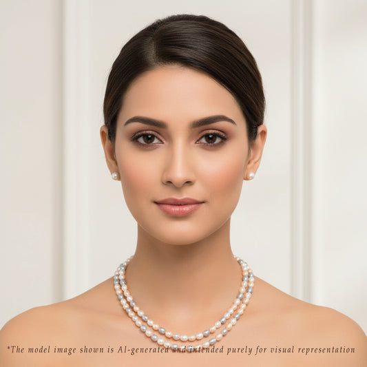 Grading Multicolor Drop Freshwater Pearl Necklace Set - AA Quality