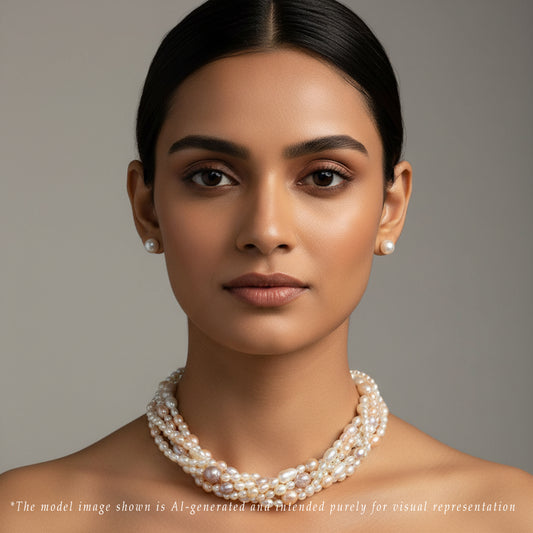 9.0-10.0mm Multicolor Mix Fancy Freshwater Pearl Necklace Set - AA Quality