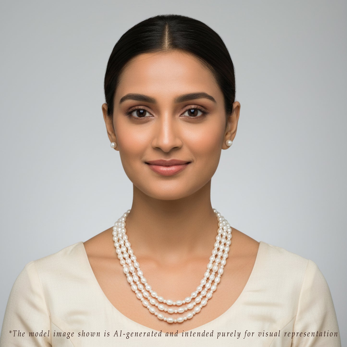 8.0-9.0mm White Fancy Freshwater Pearl Necklace Set - AA Quality