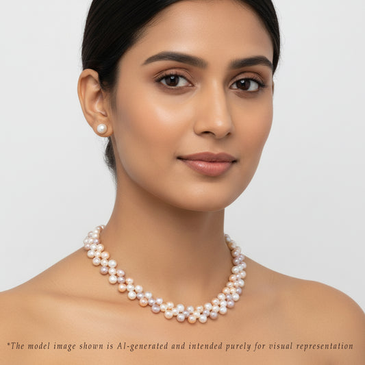 6.0-7.0mm Multicolor Fancy Freshwater Pearl Necklace Set - AA Quality