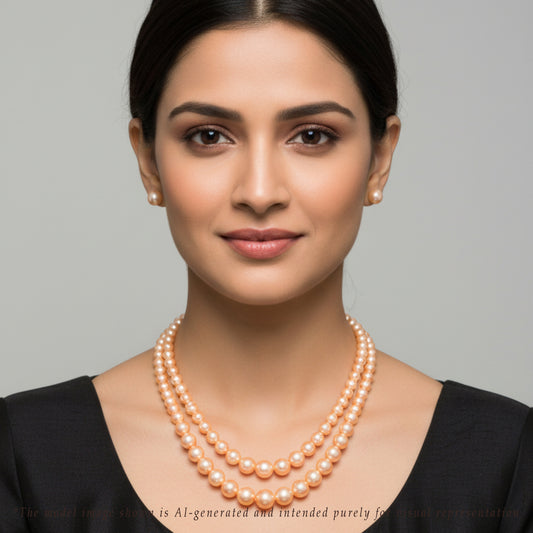 9.0-10.0mm Mix Pink Freshwater Pearl Necklace Set - AA Quality