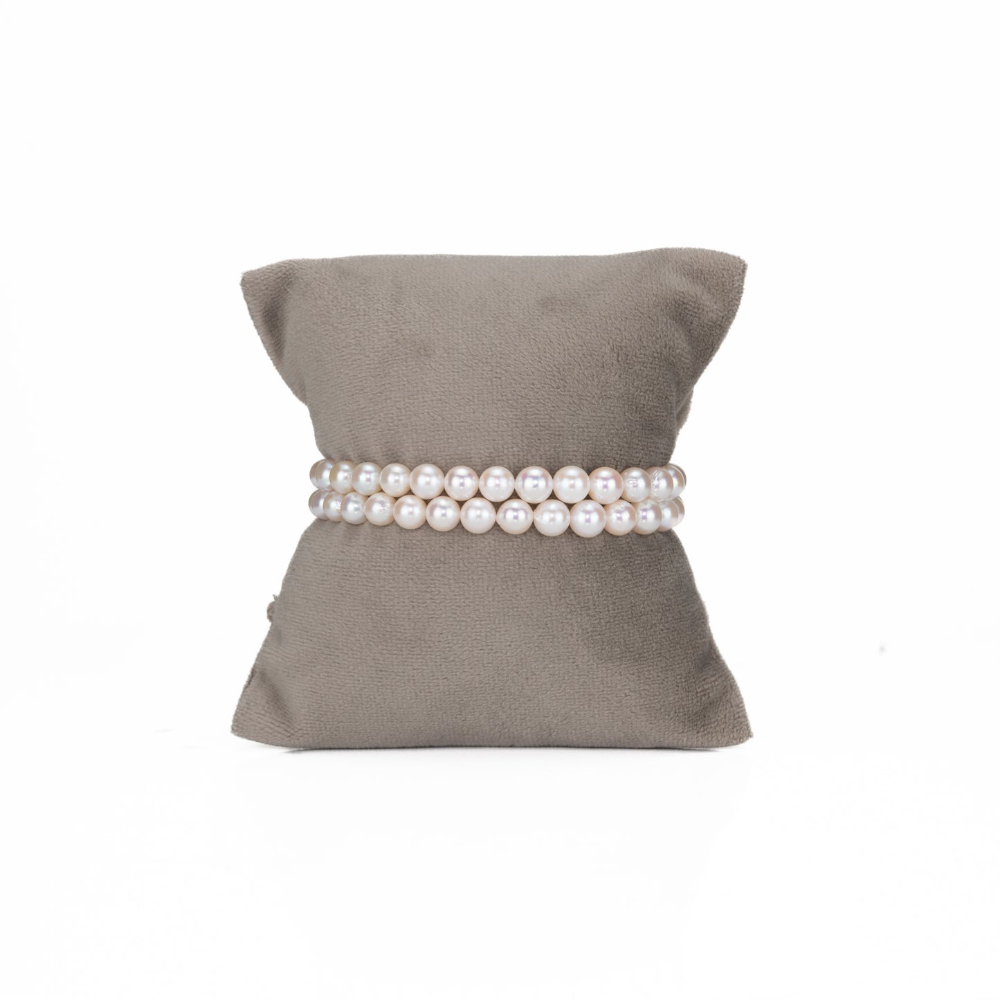 6.0-7.0mm Round White Akoya Saltwater Pearl Bracelet - AA Quality