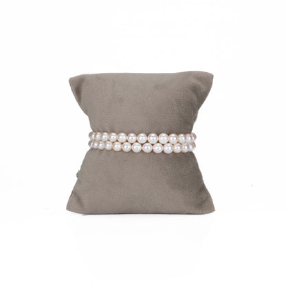 6.0-7.0mm Round White Akoya Saltwater Pearl Bracelet - AA Quality