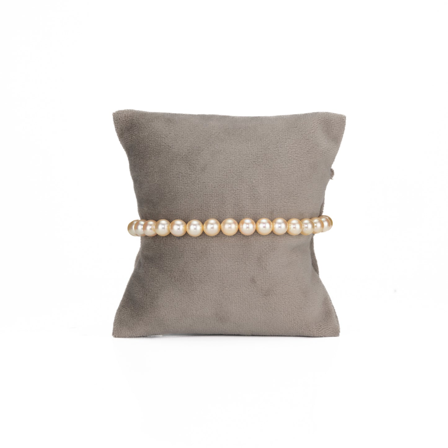 6.0-7.0mm Round Golden Akoya Saltwater Pearl Bracelet - AAA Quality