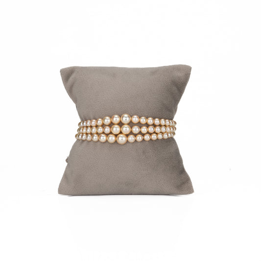 Grading Round Golden Akoya Saltwater Pearl Bracelet - AAA Quality