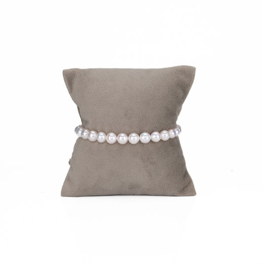 Grading White Round Akoya Saltwater Pearl Bracelet - AAA Quality