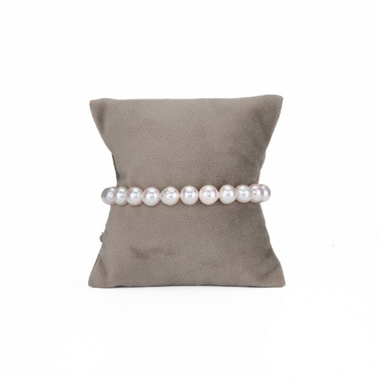 8.0-9.0mm White Round Grading Akoya Saltwater Pearl Bracelet - A Quality