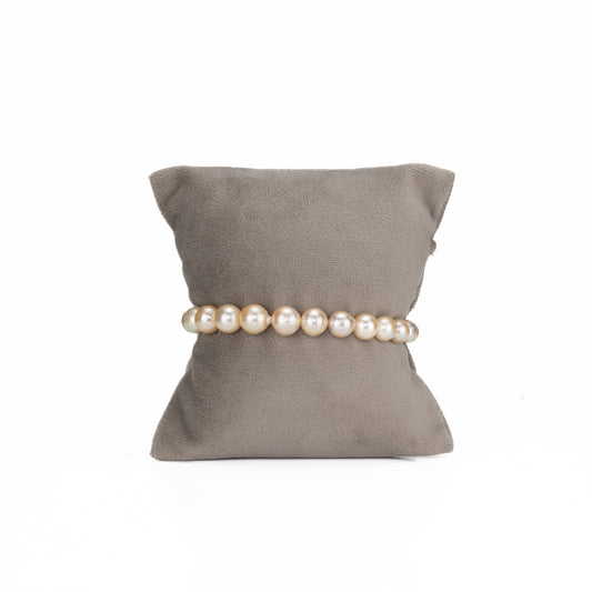 7.0-8.0mm Round Golden Akoya Saltwater Pearl Bracelet - AA Quality