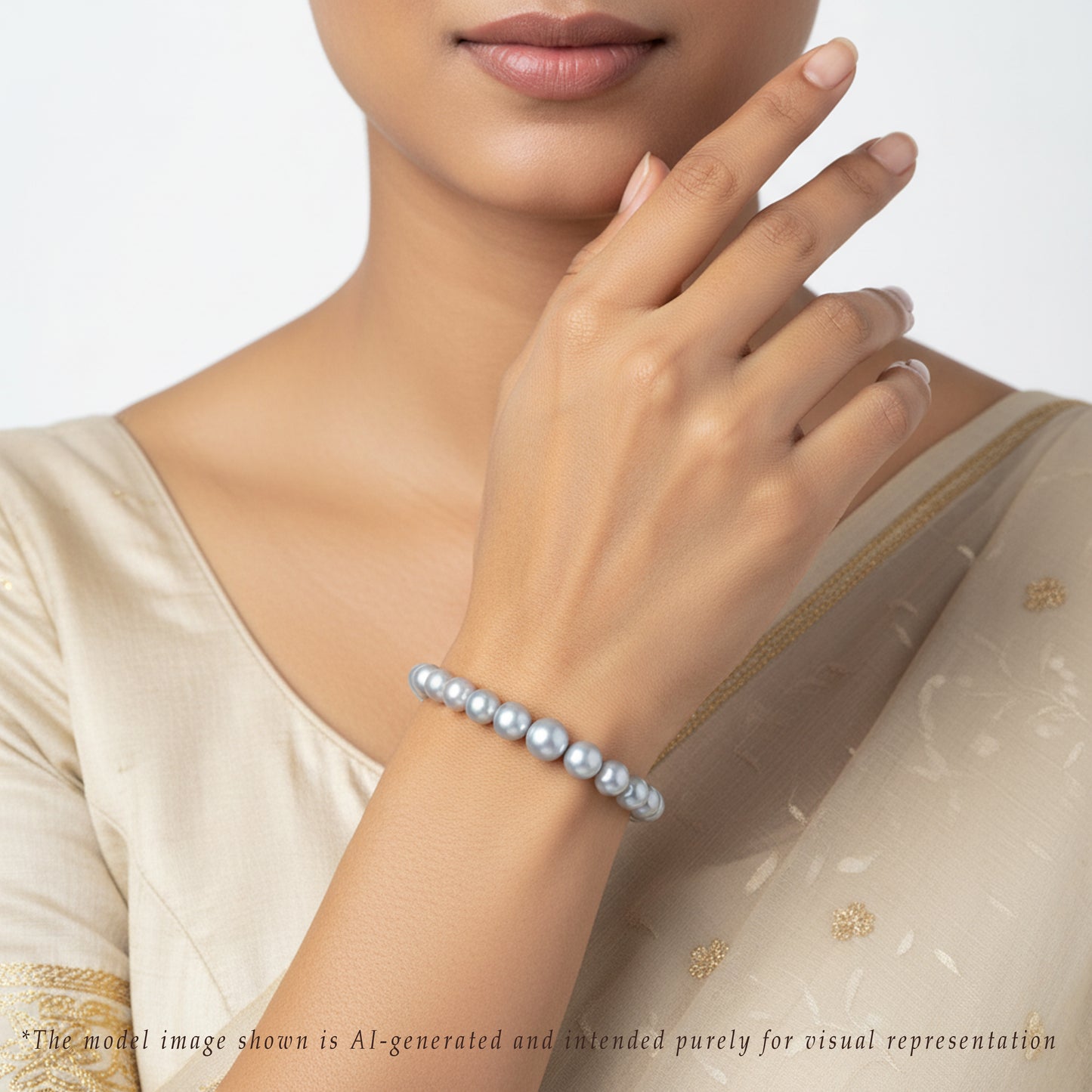 Grading Grey Round Akoya Saltwater Pearl Bracelet - AA Quality